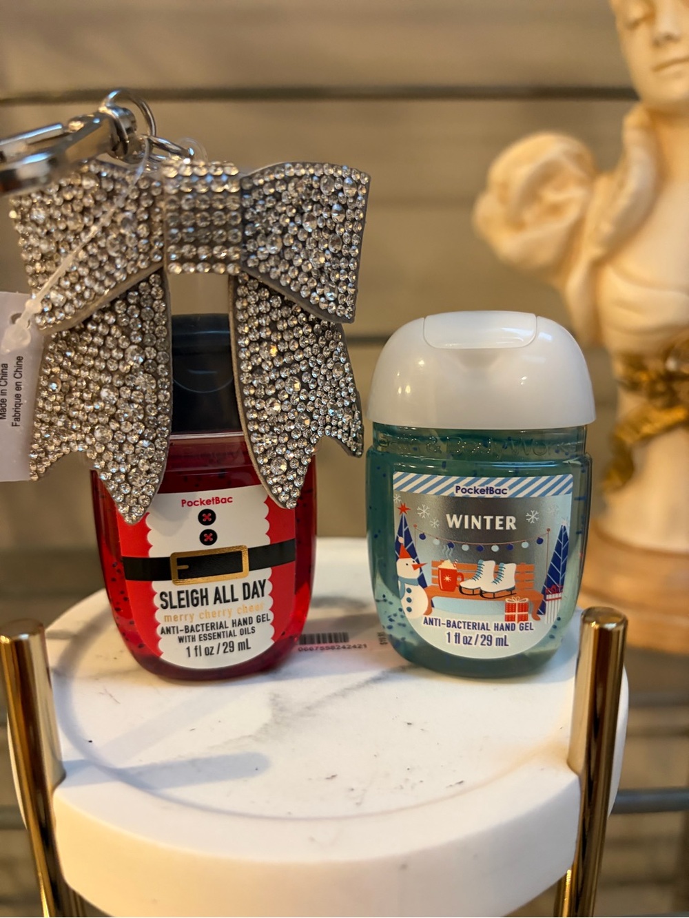 Bath & Body Works Jeweled PocketBac Holder & (2) Holiday Themed BACS NWT 2026